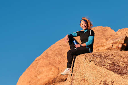 Sasha DiGiulian with a Red Bull Summer Edition Juneberry