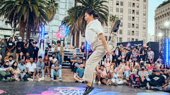 Lily performs at the Red Bull Dance Your Style competition in Los Angeles