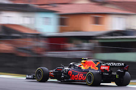 Sergio Pérez of Red Bull Racing Honda at the Brazilian Grand Prix on November 14, 2021.