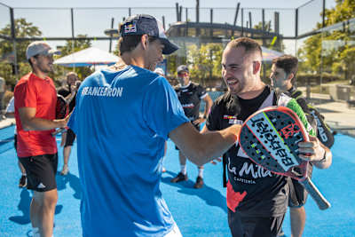 Juan Lebrón meets with players at Red Bull Ponte Ready in Madrid, Spain on July 28, 2022.