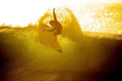 Jordy Smith surfs in Jeffreys Bay, South Africa on July 13, 2017.