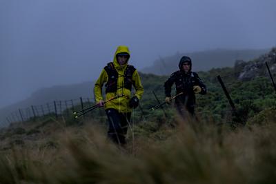 Ryan Sandes and Ryno Griesel are seen during the Navigate Lesotho Project in Lesotho, South Africa on April 11, 2022. 