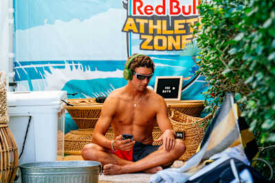 Griffin Colapinto in the Red Bull Athlete Zone at the MEO Rip Curl Pro Portugal