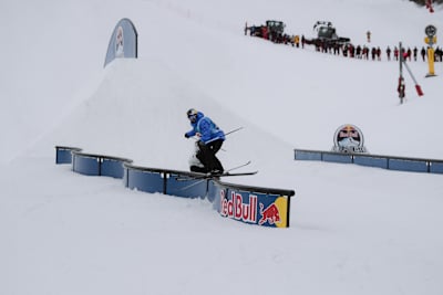 Jesper Tjäder at Red Bull Unrailistic in Åre, Sweden on April 27, 2023   