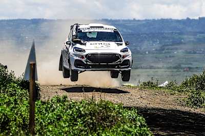 Nataniel Bruun in Friday action at Safari Rally Kenya
