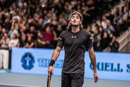 Stefanos Tsitsipas gegen Dennis Novak bei der Erste Bank Open in Wien, Österreich, am 26. Oktober 2022.