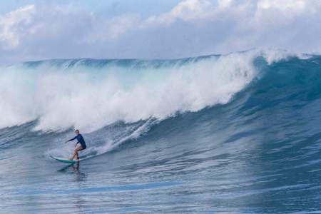 Emily Erickson surfs at Red Bull Magnitude at Outer Reef