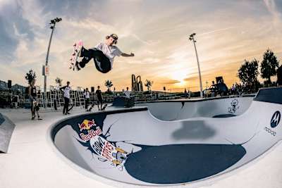 Robin Bolian practising at Red Bull Bowl Rippers in Marseille, France on August 30, 2018