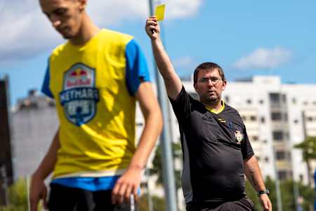Player receives a yellow card