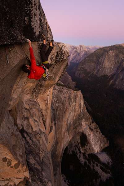 Alex Honnold in action while climbing in Yosomite National Park