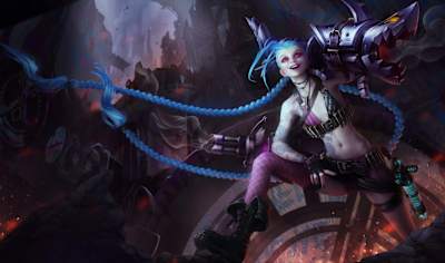 League of Legends character Jinx as seen in Arcane.    