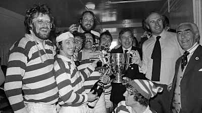 John Short (left of shot) after the 1976 Cup final