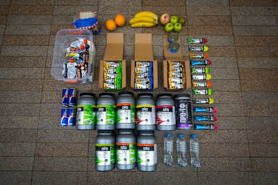 Kit of food for Russian bike rider Vladimir Gusev.