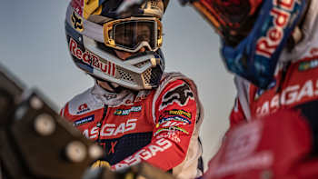 Sam Sunderland and Daniel Sanders from GASGAS Factory Racing testing in Merzouga for Rally Dakar 2023, in Morocco on October 23, 2022 