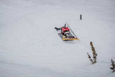 Bobby Brown prepares the course on Mammoth Mountain