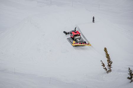 Bobby Brown prepares the course on Mammoth Mountain