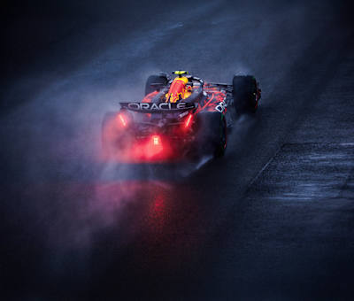 Sergio Pérez in the rain