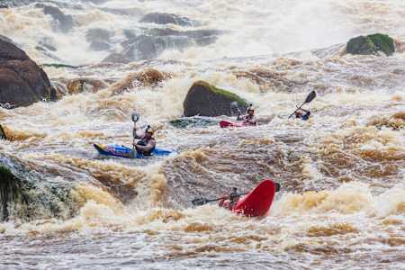 Team SEND negotiate a rapid on the Ivindo in Gabon.