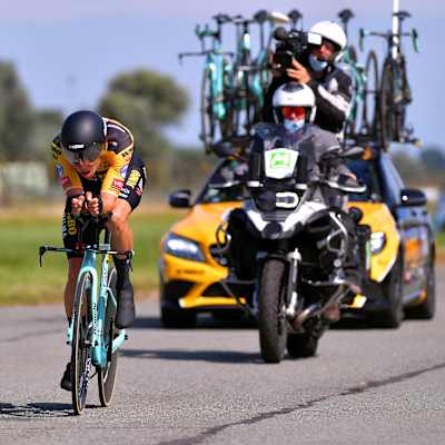 Cyclo-cross athlete Wout van Aert of Team Jumbo-Vism during the 121st Belgian Road Championship 2020 in Koksijde, Belgium.