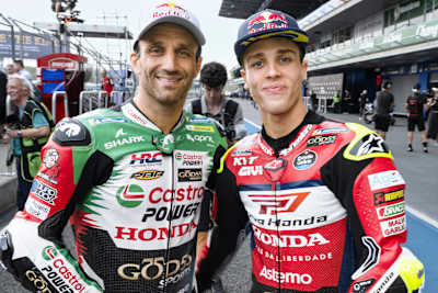 Johann Zarco avec Diogo Moreira, son coéquipier brésilien de 21 ans chez Castrol Honda LCR. But commun : foncer.
