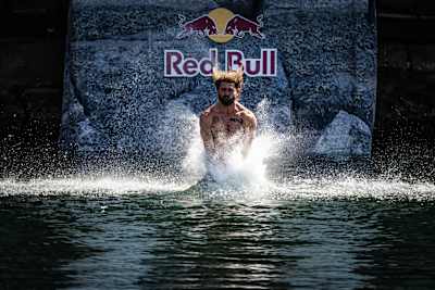 David Colturi at first stop of the Red Bull Cliff Diving World Series in Boston, USA on June 3 2022. 