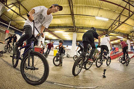 bmx riders at Adrenaline Alley skatepark