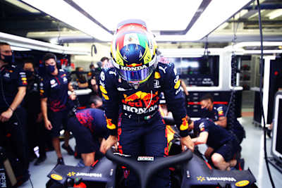 Checo Climbs Into His RB16B