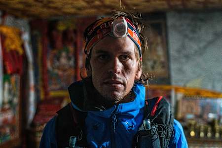 Ryan Sandes poses for a portrait just before the start of the fastest know time attempt on the Great Himalaya Trail on March 1, 2018. 