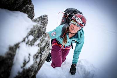 Janelle Smiley at Red Bull Der Lange Weg between Courmayeur, Italy and Mt. Blanc, France on April 14, 2018.