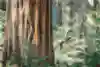 Allison Rossi scaling a Giant Redwood tree in California.