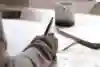 A photo of someone completing written exam.