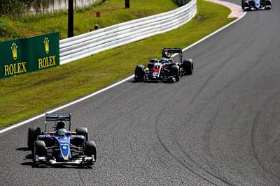 Being overtaken by a Sauber didn't impress Alonso