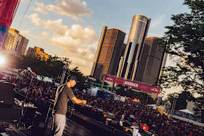 The Montreal techno don performing on the Red Bull Music Academy stage at Detroit's Movement festival in 2016.