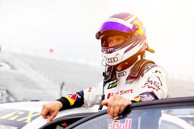 Una foto de Mattias Ekström durante una carrera del Campeonato del Mundo de Rallies de la FIA en el Circuito de las Américas en septiembre de 2018.