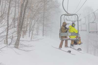 Enjoying the view from the chairlift