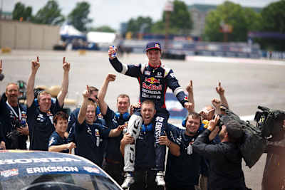 Team celebrate winning