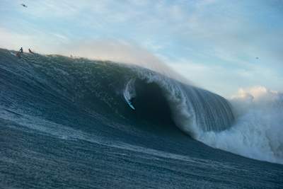 Ian Walsh surfing at Mavericks in California