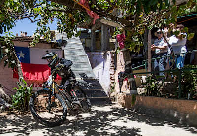 Pedro Ferreira racing at the 2018 Red Bull Valparaiso Cerro Abajo race in Valparaiso, Chile.
