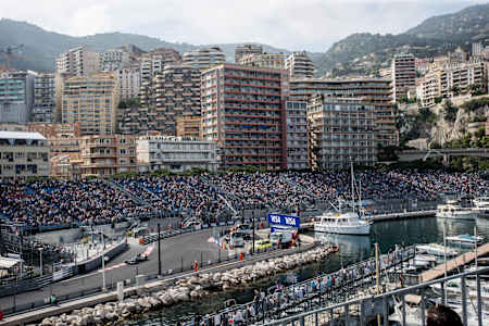 Mitch Evans (NZL), Jaguar Racing, Spark-Jaguar, Jaguar I-Type 1, on track during the Monaco ePrix, fifth round of the 2016/17 FIA Formula E Series on May 13, 2017 in Monte Carlo, Monaco.