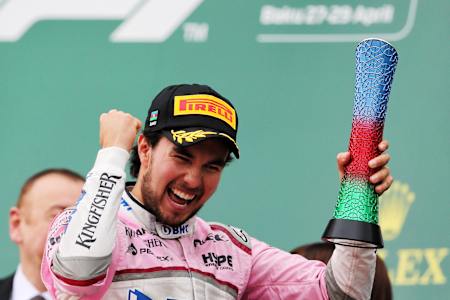 Perez finished third for the second time in Baku