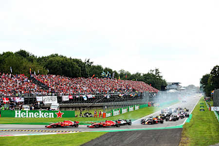 The grandstands at Monza see a lot of action