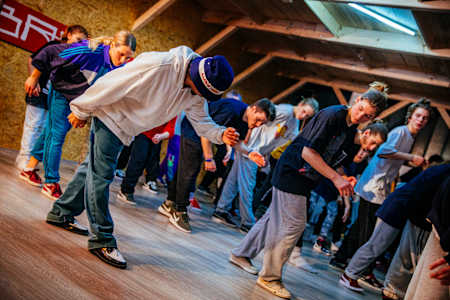 Greenteck hält 2018 einen Workshop über "Popping" in Ljubljana, Slowenien.