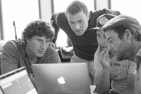 Marc-André Leclerc and the crew in planning mode.
