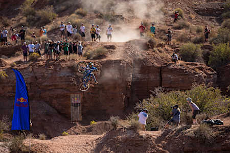 Thomas Genon rides during qualifiers at Red Bull Rampage 2012.
