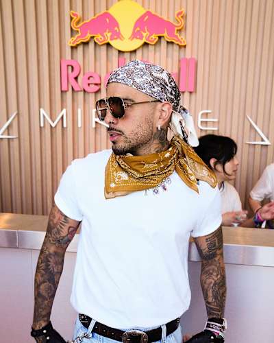 Music artist Rauw Alejandro appears at a Red Bull music venue.
