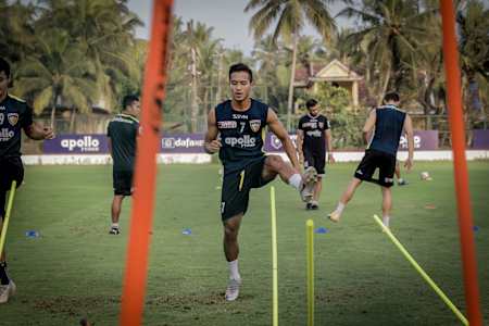 Lallianzuala Chhangte of Chennaiyin Football Club during a training session.