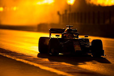 Max On Track During Sunset In Barcelona