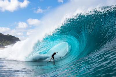 Surfer Anthony Walsh pictured in Hawaii by photographer Christa Funk.