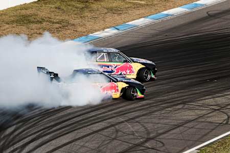 Elias Hountondji and Johannes Hountondji perform during testing at the Hockenheimring in Germany. 