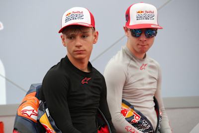 Fynn Kratochwil & Benat Fernandez in the garage of Rookies Cup Mugello 2026